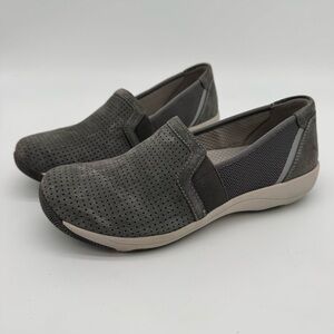 Dansko Halle Gray Suede Leather Perforated Slip On Shoe Size EU 38/US 7.5-8